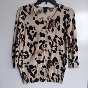 Animal Print ANN TAYLOR 100% Cotton Sweater